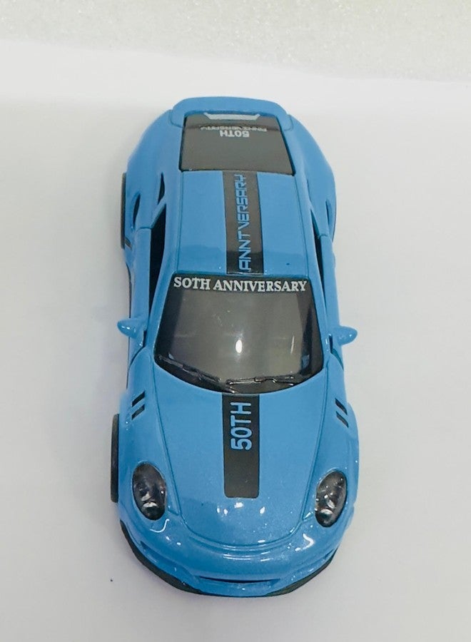 AUTO MT سيارة صغيرة زرقاء نموذجية للانجراف مع قاعدة لاصقة، مصنوعة من سبيكة معدنية، مزينة بحرف أولي للوحة القيادة، سيارة رياضية صغيرة لتزيين السيارة، قطعة واحدة - Image 4